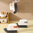 thumbnail image 3 of Becaristey Window Cleaning For Bathroom Tool Three In One Bathroom Brush Cleaning Cleaner And Handle Corners Bathroom Window grey, 3 of 6
