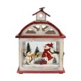 thumbnail image 1 of Northlight 14.5" Red and White Snowman Holiday Scene Christmas Candle Lantern, 1 of 6