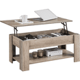 thumbnail image 3 of Fullfurnique Lift Top Coffee Table with Hidden Compartment & Open Shelf, Gray, 3 of 8