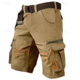 thumbnail image 2 of WRKEKC Mens Casual Shorts Breathable Solid Color Multiple Pockets Outdoor Work Shorts 5-Inch Inseam without Belt for Casual Wear, 2 of 4