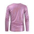 thumbnail image 4 of Chemises pour Hommes Mode Homme Décontractée Couleur Unie Manches Longues Col Rond Blouses Chemises, 4 of 9