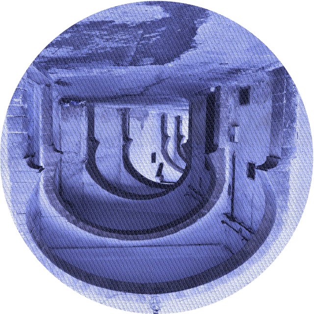Ahgly Company Tapis de Zone Rond d'Intérieur Lavable à la Machine, Style Transitionnel, Bleu Ciel, 7 Pieds Rond