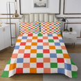 thumbnail image 1 of Erosebridal Checkered Gingham Coverlet Set Twin, Colorful Bedding Set, Rectangle Geometry Decor 2pcs, 1 of 5