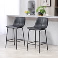 thumbnail image 2 of HOMCOM Tabourets de Bar Ensemble de 2, Chaises de Bar Rembourrées en Tissu Microfibre, 2 of 10