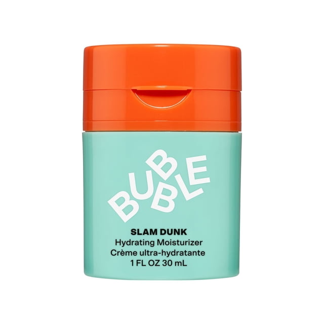 Bubble Skincare Slam Dunk Hydrating Moisturizer, 30ml. 30ml pump dispenser for a daily hydrating moisturizer for dry to normal skin formulated with aloe leaf juice, avocado oil, vitamin E and hoya lacunosa flower extract with blue-light protection and often used as a lightweight daytime eye-area hydrator.