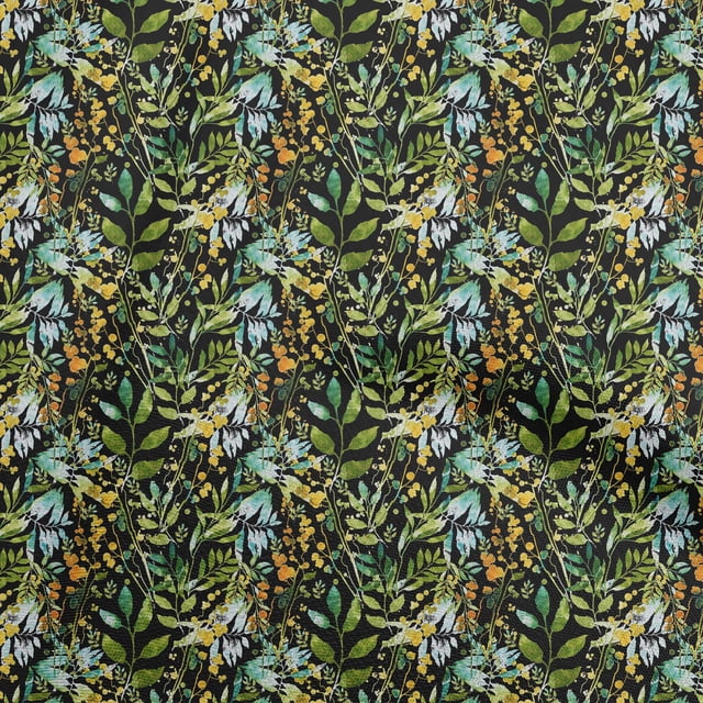 oneOone Velvet Black Fabric Florals Craft Projects Decor Fabric Printed By The Yard 58 Inch Wide