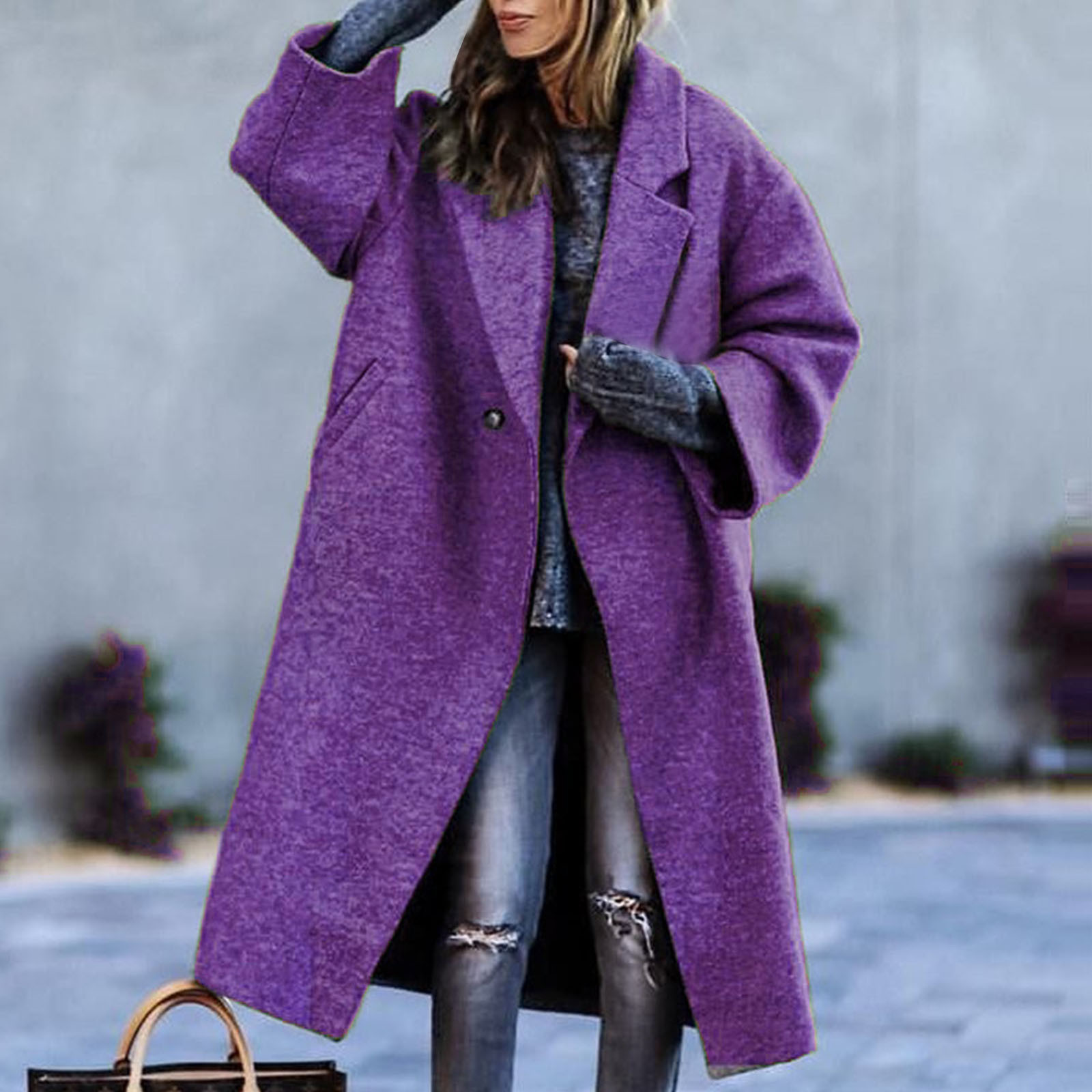 Jienlioq Winter Jackets Women Jackets Clearance Plus Size Fall Straight Cardigan Button Pocket Coat