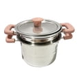 thumbnail image 2 of veasfak Frying Pan Soup Pot Stainless Steel with Kitchen Cookware, Multifunctional Egg Pink soup pot, 2 of 9