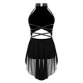 thumbnail image 2 of Raenseen Robe de Danse Ballet Jazz pour Filles, Justaucorps de Patinage Artistique, Strass Brillants, Robe de Bal Sans Manches, Noir 6, 2 of 5