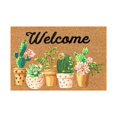 thumbnail image 1 of Front Door Rugs Indoor Entrance Coir Door Mats Cute Doormat Waterproof Summer Outdoor Rug Non Slip Doormat Easy to Clean Perfect for Indoor and Outdoor Use, 16x24 Inch Green Plant Pattern, 1 of 6