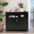thumbnail image 4 of Costway Buffet de Cuisine Serveur Bahut Armoire de Rangement avec 2 Portes et Tablette Noir, 4 of 10