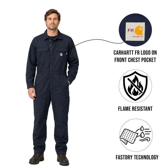 Carhartt FR Men's Navy Coverall - Loose Fit Flame Resistant Force (S03)