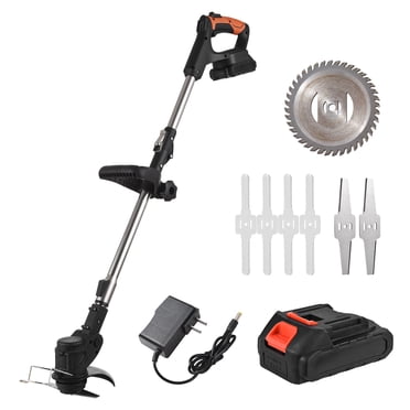 Amdohai Cordless Grass Trimmer Weed Wacker 21V Weed-Wacking Machine with LCD Screen Lightweight Adjustable Height Metal Cutting Blade for Garden and Yard Bush Mowing Grass Lawn Pruning