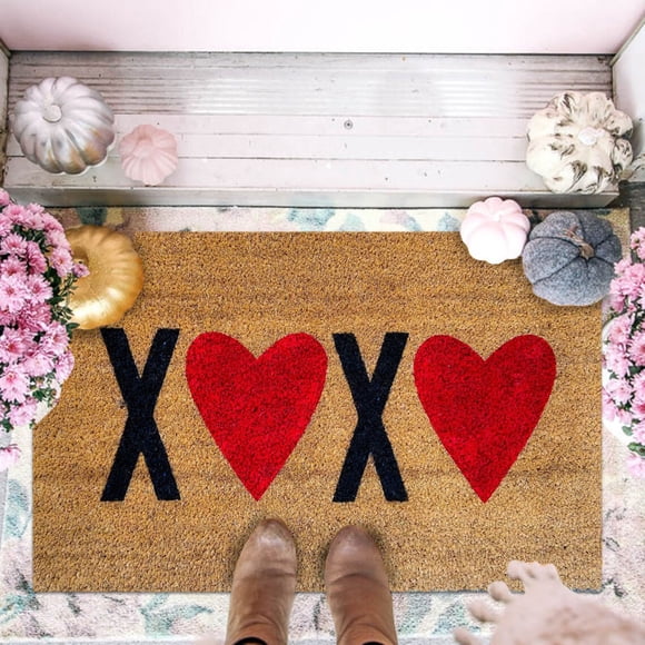 TIMIFIS Valentines Day Heart Doormat Love Decorative Floor Entrance Rubber Mat Decor Doot Mat Non-Slip Indoor Outdoor Welcome Mat Washable Winter Holiday Doormat 31.4" x 47.2"