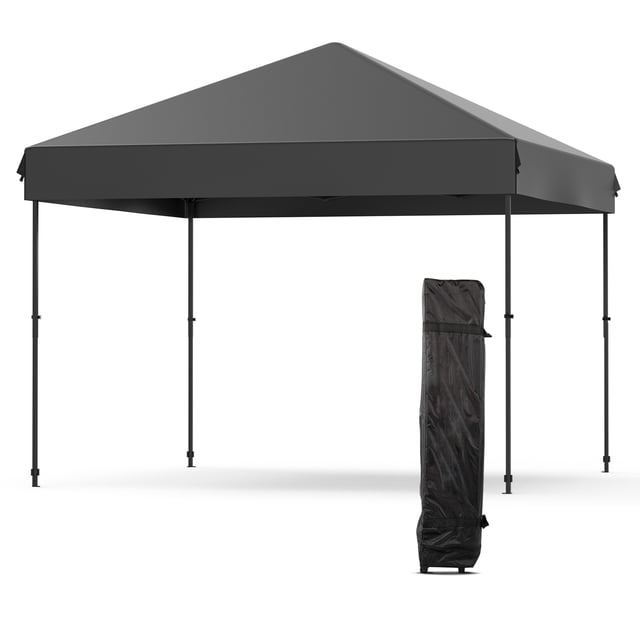 10x20 Pop Up Canopy Tent, Heavy Duty Outdoor Canopy with 3 Adjustable Height, Commercial Street Vendors Party Tents for Parties Wedding with Roller Bag & 6 Sandbags, Black
