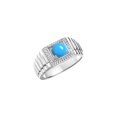 thumbnail image 3 of RYLOS Bague pour Homme Bague en Argent Sterling, Bagues Style Designer avec Pierre Précieuse Ronde de 7 mm Turquoise Pierre de Naissance de Décembre Bagues en Argent Taille 8, 3 of 7