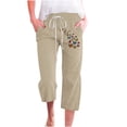 thumbnail image 1 of Pantalons Larges pour Femmes Mode Décontractée Imprimé Floral Élastique Pantalons Amples Droits Pantalons Larges avec Poche Pantalons Larges pour Femmes, 1 of 3