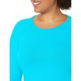 thumbnail image 5 of Hanes T-Shirt Raglan en Coton Extensible pour Femmes, TG, Turquoise Volant, 5 of 5