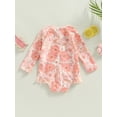 thumbnail image 4 of Fortune Toddler Baby Girl One Piece Swimsuit Long Sleeve Flower Swimwear Girls Rash Guard, 4 of 9