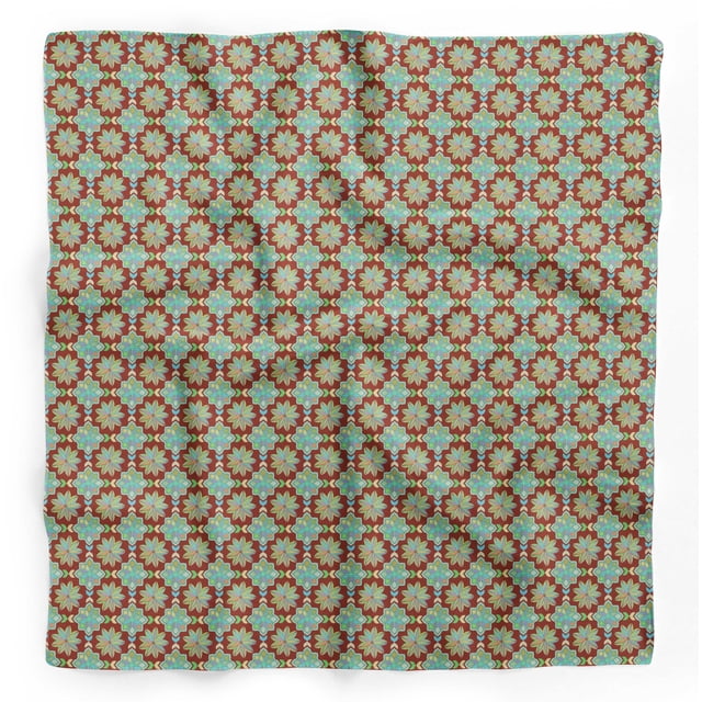 Bimba Foulard Dupatta Rouge Multicolore Mandala en Pure Soie Imprimée, Foulard/foulard de Tête et de Cou pour Femmes 40 x 80 Pouces