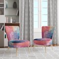 thumbnail image 2 of Designart "Abstract Collage III" Pink Patch Upholstered Accent Chair - Modern Arm Chair For Bedroom, 2 of 7