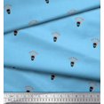 thumbnail image 2 of Soimoi Blue polyester Crepe Fabric Arrow & Skull Fabric Prints By Yard 42 Inch Wide, 2 of 5