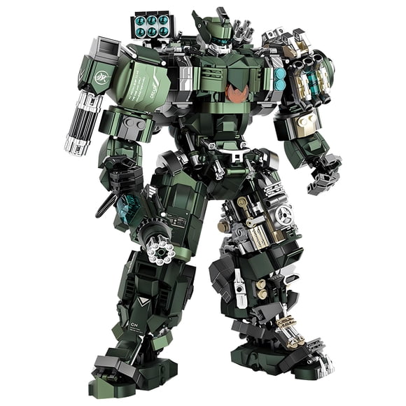 HIGH GODO Mech Building Blocks Set for Adults, Motorized Robot Model Building Kit with Multiple Weapons, Hard Core Industrial Style Collectible Gifts