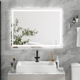 thumbnail image 2 of Gymax 36'' x 28'' LED Bathroom Mirror Wall Mounted Round Mirror w/ 3-Color Dimmable Lights, 2 of 10