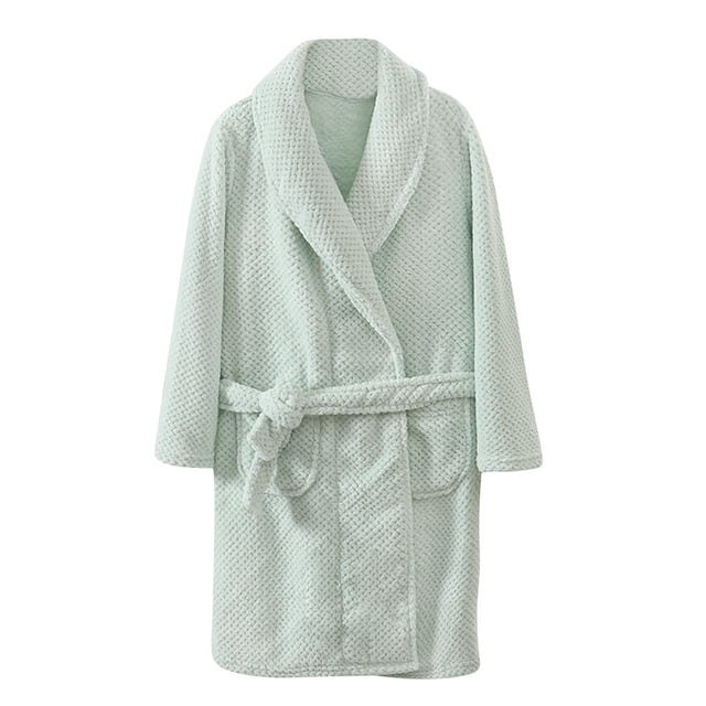 Girls Flannel Pajamas Bedclothes Thickened Extended Bathrobe Velvet