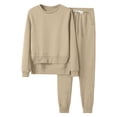 thumbnail image 1 of XZNGL Womens Casual Solid Hooded Drawstring Loose Long Sleeve Sweatshirt Tops And Long Pants Set Suits, 1 of 1