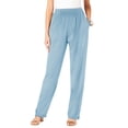 thumbnail image 1 of DPTALR Fall Women Casual Comfortable Pure Colour Elastic Waist Plush Pocket Full Length Pants, 1 of 5