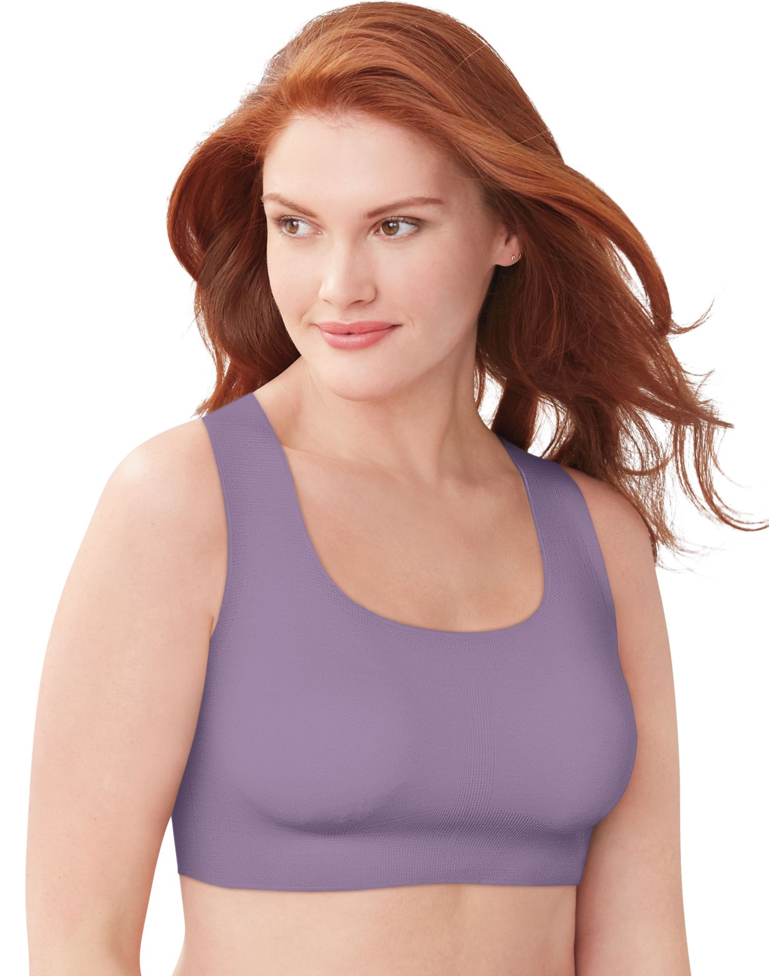 Bali Womens Comfort Revolution EasyLite Seamless Wirefree Bra, 3XL, Plummed Out