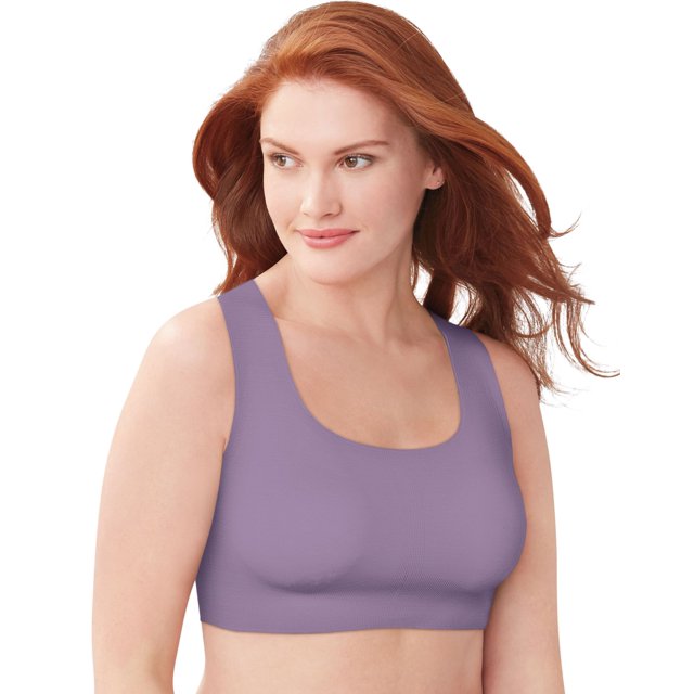 Bali Womens Comfort Revolution EasyLite Seamless Wirefree Bra, 3XL, Plummed Out