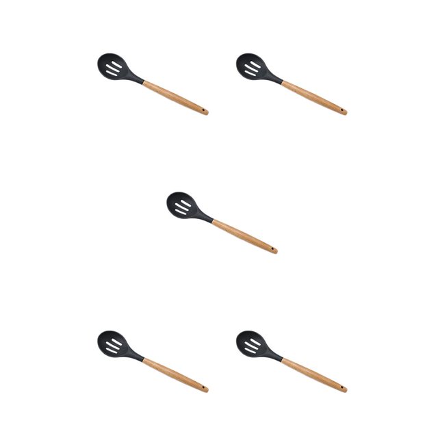 relayinert Kitchenware Wooden Handle Silicone Shovel Spoon Colander Brush Spatula Tool Missed 5Set