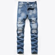 FcBaudy Pantalon Full Length Jeans Homme nouvelle mode avoir des poches Bouton Zipper Personnalité Denim Tendance Jeans Hommes jeans denim