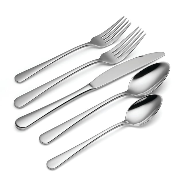 Oneida Holland 20 Piece Flatware Set featuring polished 18/0 stainless steel forks, knives, and spoons with a classic streamlined design, dishwasher safe and ideal for everyday dining and entertaining.