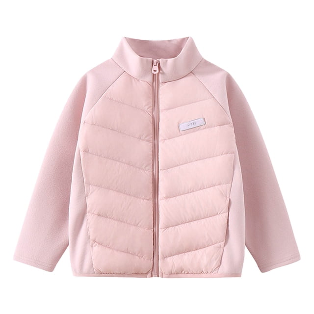 RXIRUCGD Manteau à Manches Longues pour Enfants, Col Rond, Bas en Peluche (Rose, Taille : 7 Ans)
