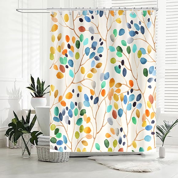 Iumwxz Towels Bathroom Decor Shower Curtain Fabric Shower Curtain with 12 Hooks Weighted Shower Curtain Hem Bathroom Shower Curtain Watertight Shower Curtain Cleaning Supplies Multicolor Polyester
