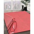 thumbnail image 3 of Ahgly Company Machine Washable Indoor Square Transitional Red Area Rugs, 4' Square, 3 of 7