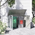 thumbnail image 2 of Outsunny Outdoor Steel Storage Shed Garbage Can Organizer Green, 2 of 10
