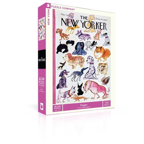 New York Puzzle Company - New Yorker Doggies - 750 Piece Jigsaw Puzzle for Adults by Kenneth Mahood