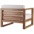 thumbnail image 3 of Modway Upland Ensemble de Mobilier de Patio en Bois de Teck 4 Pcs, Naturel et Blanc, 3 of 15