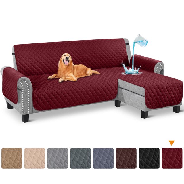 CHUANK Housse Imperméable pour Canapé, Housses pour Sofa en L, Housse pour Chaise Longue, Housse Réversible de Protection de Meuble pour Animaux, Enfants, Chien, Chat, Kaki P