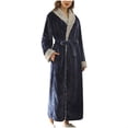 thumbnail image 1 of AherBiu Womens Robes Fuzzy Fleece Warm Robes Soft Winter Plush Long Bathrobes Housecoat with Pockets, 1 of 7