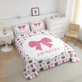 thumbnail image 4 of Erosebridal Ensembles de Literie Princesse pour Filles Très Grand avec Couette, Insert de Couette Couronne Nœud Rose, Déco de Chambre de Rêve, Réversible, 4 of 7