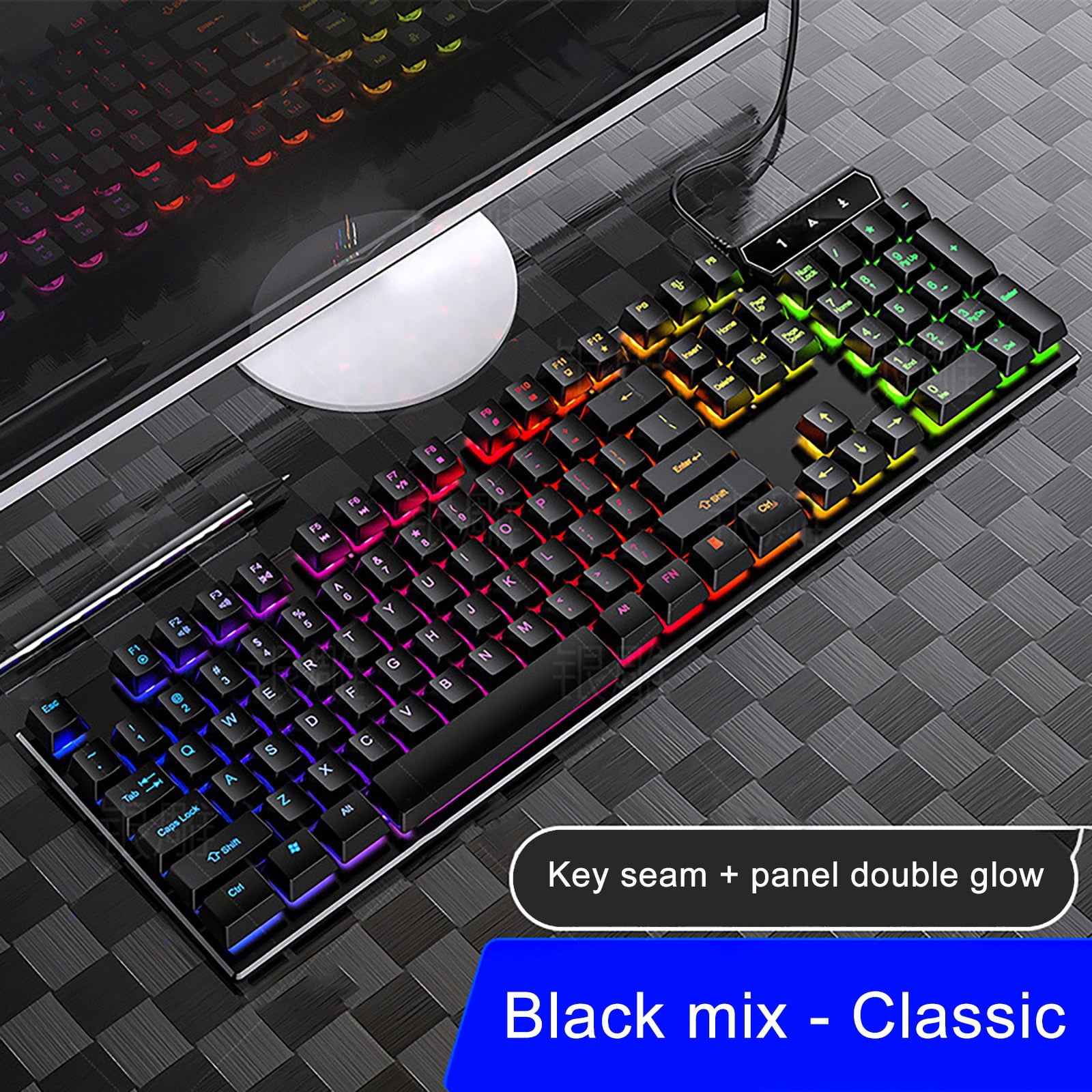 Ainf LED Backlit USB Gaming Keyboard Fashion Mechanical Keyboard Gaming Keyboard Wire