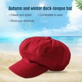 thumbnail image 3 of yingyy Peaked Caps Retro Fashion Breathable Woolen Octagonal Hats Beautiful Lines Easy Matching Sun for Visor Design Headgear Red 1Set, 3 of 6
