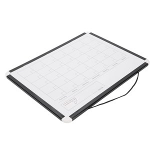 Calendrier mensuel mural Dry Effase Tableau blanc Magnetic Tableau blanc double face portable avec cadre en aluminium noir pour la maison