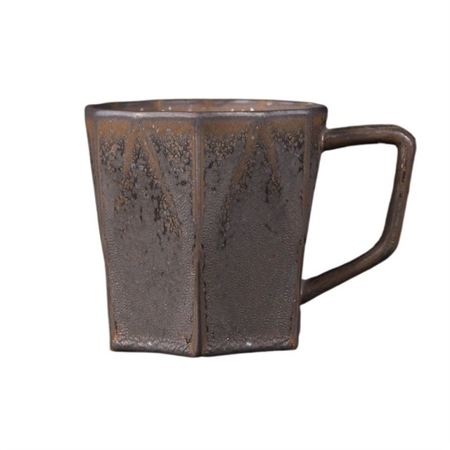 Old Vintage Mug Simple Coffee Cup Handmade Rough Pottery Drinking Cup 400ML Large Capacity Breakfast Cup