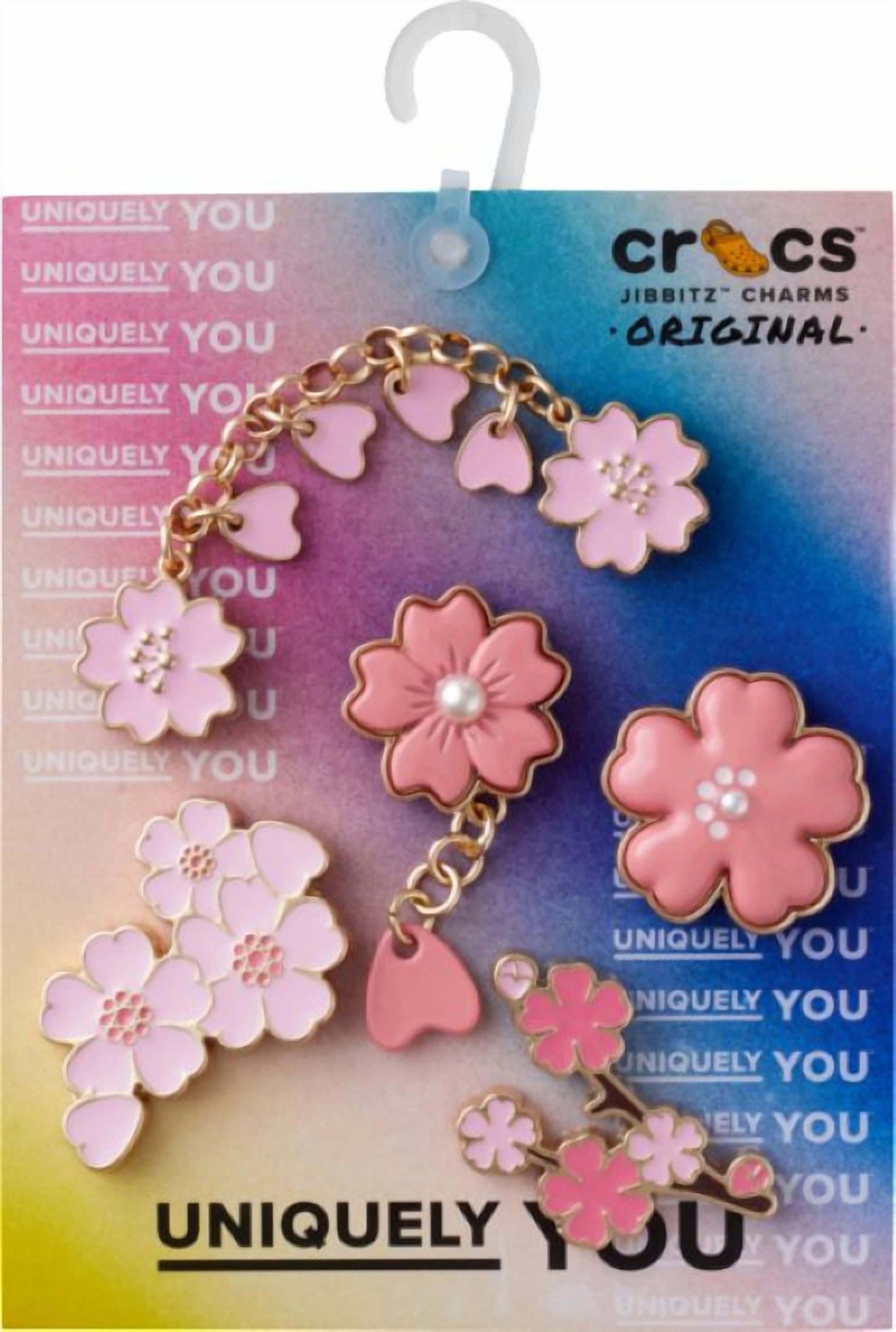 Ensemble de 5 breloques Crocs Fleurs de cerisier